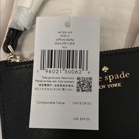 Kate Spade Black Wristlet-NWT - Picture 6 of 11